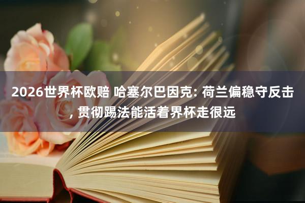 2026世界杯欧赔 哈塞尔巴因克: 荷兰偏稳守反击， 贯彻踢法能活着界杯走很远
