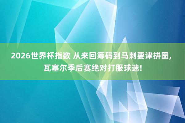 2026世界杯指数 从来回筹码到马刺要津拼图， 瓦塞尔季后赛绝对打服球迷!