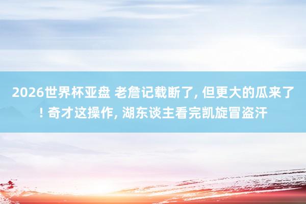 2026世界杯亚盘 老詹记载断了， 但更大的瓜来了! 奇才这操作， 湖东谈主看完凯旋冒盗汗