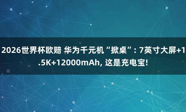 2026世界杯欧赔 华为千元机“掀桌”: 7英寸大屏+1.5K+12000mAh， 这是充电宝!