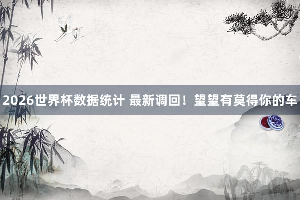 2026世界杯数据统计 最新调回！望望有莫得你的车