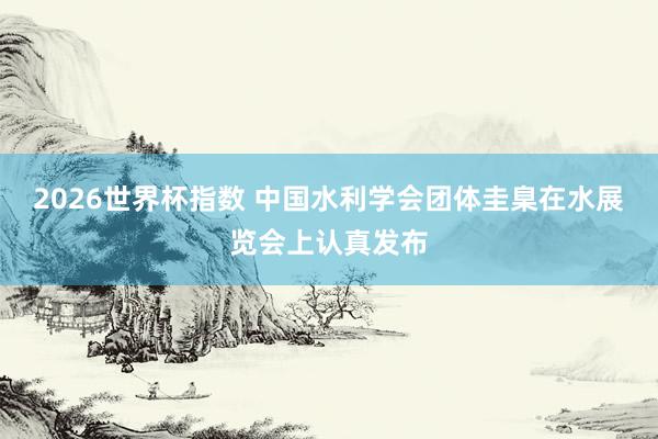 2026世界杯指数 中国水利学会团体圭臬在水展览会上认真发布