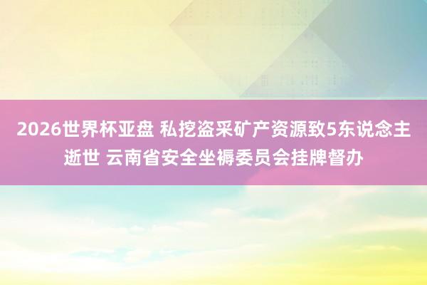 2026世界杯亚盘 私挖盗采矿产资源致5东说念主逝世 云南省安全坐褥委员会挂牌督办