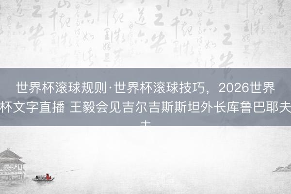 世界杯滚球规则·世界杯滚球技巧,2026世界杯文字直播 王毅会见吉尔吉斯斯坦外长库鲁巴耶夫